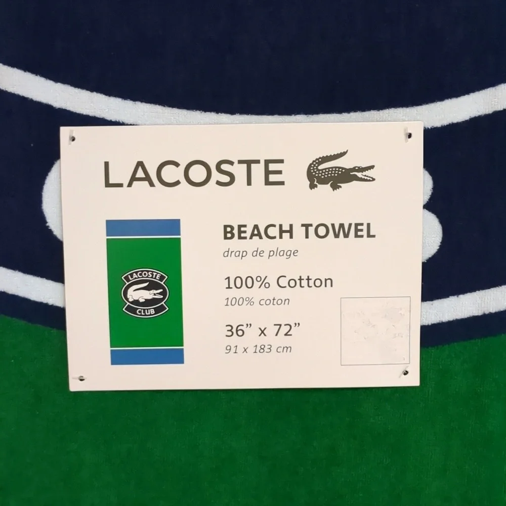 Lacoste 100% Cotton Beach Towel, 36